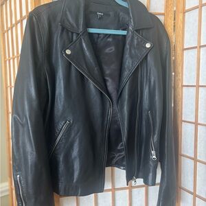 Quince Classic Black Leather Jacket